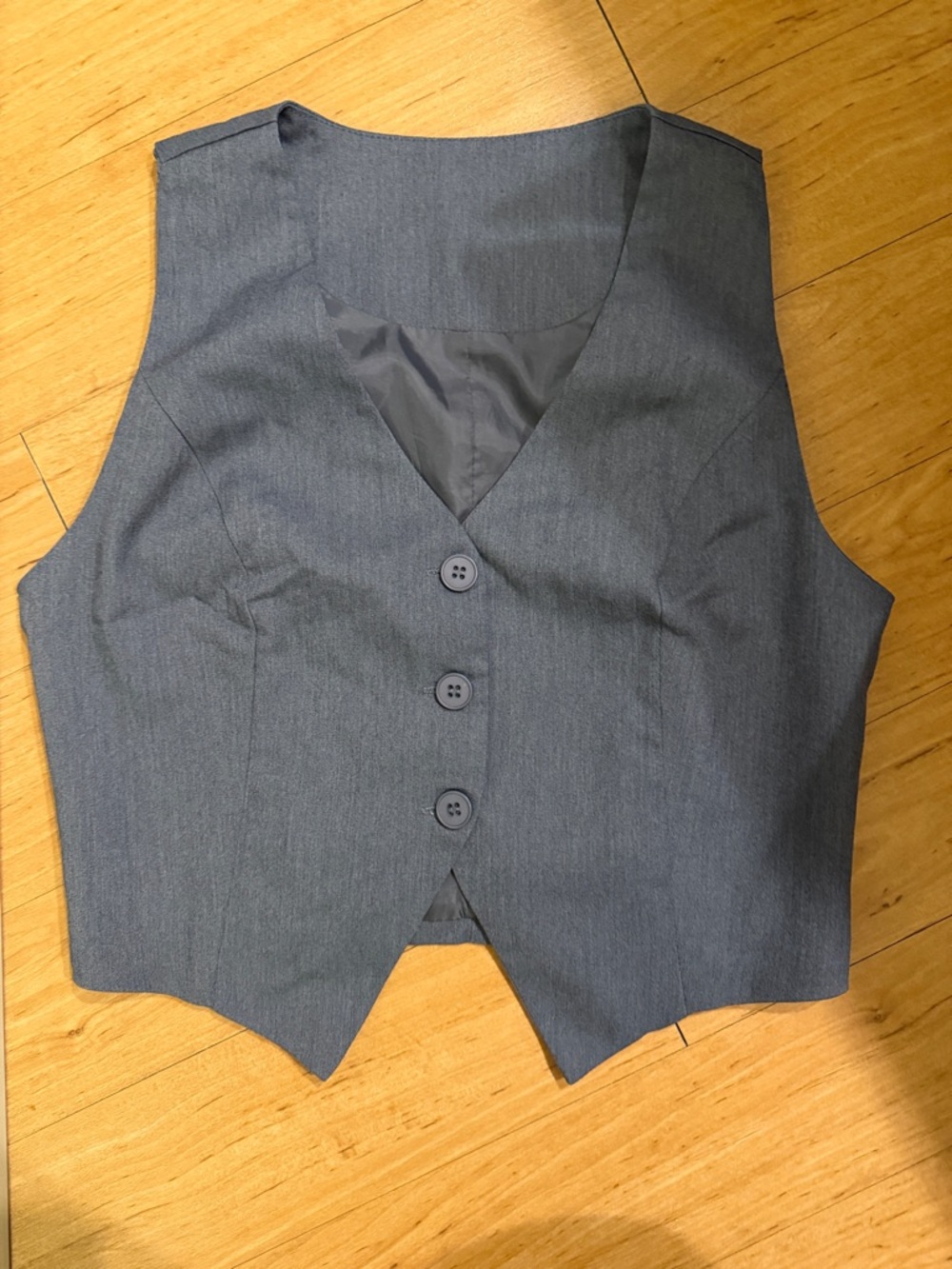 Gray Button Front Vest